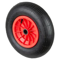 Luftrad, Rad Ø 400mm, Gummi schwarz, Radb. 100mm, Nabenl. 75mm, Rollenlager, Radk. Kunststoff, Achsloch/Bohrung Ø 25 mm, Tragkr. 160kg, Rillenprofil Nr. D15.401