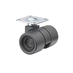 Kunststoff-Doppel-Lenkrolle, Rad Ø 38mm, Kunststoff schwarz, BH 52mm, mit Platte, PG 47x47mm, Tragkr. 60kg Nr. F390.038