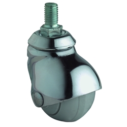 Lenkrolle, Rad Ø 50mm, Gummi grau, Radb. 50mm, BH 69mm, mit Gewindestift, 10x15mm, Tragkr. 30kg Nr. F50.050