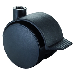 Möbel-Kunststoff-Doppelrolle, mit Totalfeststeller, Rad Ø 50mm, BH 59mm, Tragkr. 50kg Nr. F87.050