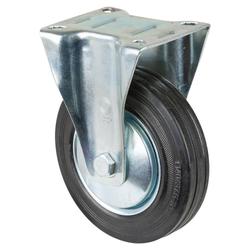 Transport-Bockrolle, Rad Ø 140mm, Gummi schwarz, Radb. 37,5mm, BH 175mm, Rollenlager, Radk. Stahl, mit Platte, PG 105x80mm, Tragkr. 115kg Nr. L410.B55.141
