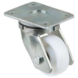 Schwerlast-Lenkrolle, Rad Ø 100mm, Kunststoff weiß, Radb. 37mm, BH 145mm, Kugellager, Radk. Kunststoff, mit Platte, PG 138x110mm, Tragkr. 400kg Nr. RR100.B15.101