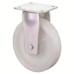 Schwerlast-Bockrolle, Rad Ø 85mm, Kunststoff weiß, Radb. 85mm, BH 125mm, Kugellager, Radk. Kunststoff, mit Platte, PG 190x175mm, Tragkr. 1.200kg Nr. RR110.B15.085