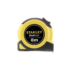 Stanley Bandmaß Tylon Dual Lock 8m mit zweiteiliger Bandbremse für präzise Innenmessungen und bruchsicherem Zwei-Komponenten-Gehäuse Nr. STHT36804-0