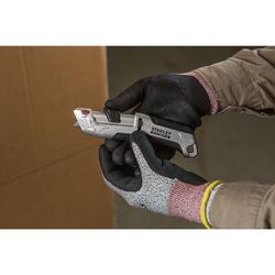 Stanley FatMax Metall Sicherheitsmesser mit 3-Seiten-Schieber, vollautomatischem Klingeneinzug und gummiertem Komfortgriff Nr. FMHT10367-0