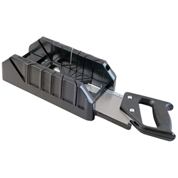 Stanley Gehrungslade Ku. mit Rückensäge 350x143x95mm Bohrungen für Befestigungen Nr. 1-19-800