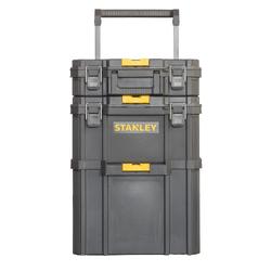 Stanley Quiklink 3-teiliger Rolling Workshop mit gummierten 7 Zoll Rädern, Gesamtkapazität 45kg (80l) Nr. STST83319-1
