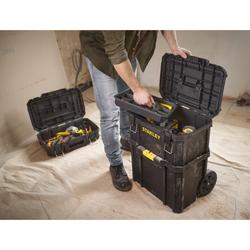 Stanley Quiklink 3-teiliger Rolling Workshop mit gummierten 7 Zoll Rädern, Gesamtkapazität 45kg (80l) Nr. STST83319-1