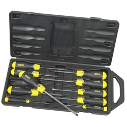 Stanley Schraubendreher-Set CushionGrip 10-teilig Schlitz Pozidriv Magnetische Nr. 2-65-014