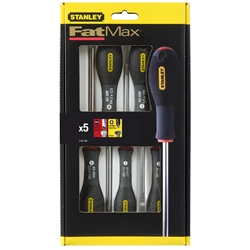 Stanley Schraubendreher-Set FatMax 5-teilig Schlitz Phillips Qualitätsstahl sandgestrahlt Nr. 0-65-440
