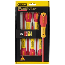 Stanley Schraubendreher-Set FatMax 6-teilig mit Spannungsprüfer Schlitz Phillips Nr. 0-65-441