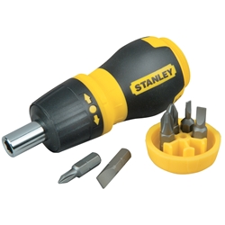 Stanley Schraubendreher Bit-Schraubendreher kurz 6 Bits Ratsche Schlitz Phillips Nr. 0-66-358