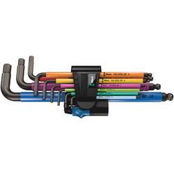 Wera Winkelschlüsselsatz mit Haltefunktion, BlackLaser 950/9 Hex-Plus Multicolour HF 1 Nr. 05022210001