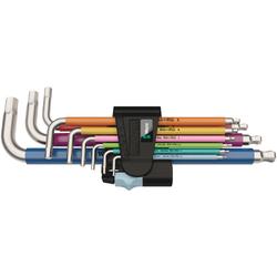 Wera Winkelschlüsselsatz, metrisch, Edelstahl 3950/9 Hex-Plus Multicolour Stainless 1 Nr. 05022669001