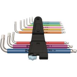 Wera Winkelschlüsselsatz, metrisch, Edelstahl 3950/9 Hex-Plus Multicolour Stainless 1 Nr. 05022669001