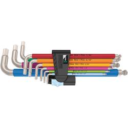 Wera Winkelschlüsselsatz, zöllig, Edelstahl 3950/9 Hex-Plus Multicolour Imperial Stainless 1 Nr. 05022860001