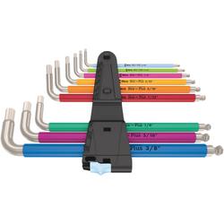 Wera Winkelschlüsselsatz, zöllig, Edelstahl 3950/9 Hex-Plus Multicolour Imperial Stainless 1 Nr. 05022860001