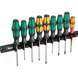 Wera Kraftform Schraubendreher Set, 9-teilig, auf Klemmleiste 9650 Magnetleiste Nr. 05051012001