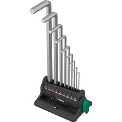 Wera Winkelschlüsselsatz, metrisch, gestellverchromt 950/9 Hex-Plus 8 Nr. 05022102001