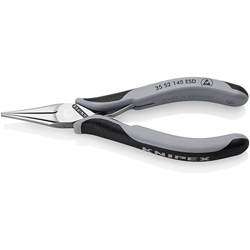 Knipex Elektronik-Greifzange ESD mit Mehrkomponenten-Hüllen spiegelpoliert 145 mm Nr. 35 52 145 ESD