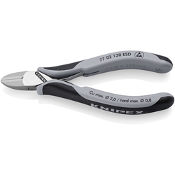 Knipex Elektronik-Seitenschneider ESD mit Mehrkomponenten-Hüllen 130 mm Nr. 77 02 130 ESD