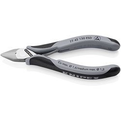 Knipex Elektronik-Seitenschneider ESD mit Mehrkomponenten-Hüllen 130 mm Nr. 77 42 130 ESD