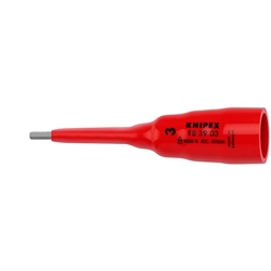 Knipex Steckschlüsseleinsatz für Innensechskantschrauben mit Innenvierkant 3/8 Zoll 92 mm Nr. 98 39 03