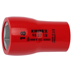 Knipex Steckschlüsseleinsatz für Sechskantschrauben mit Innenvierkant 3/8 Zoll 49 mm Nr. 98 37 18