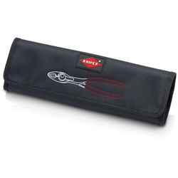 Knipex Rolltasche für TwinGrip®-Frontgreifzange, aus strapazierfähigem Polyester-Gewebe, mit Klettverschluss, Abmessungen geöffnet (LxH): 430x325mm, leer, 4 Fächer Nr. 00 19 61 LE
