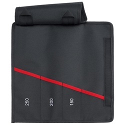 Knipex Rolltasche für TwinGrip®-Frontgreifzange, aus strapazierfähigem Polyester-Gewebe, mit Klettverschluss, Abmessungen geöffnet (LxH): 430x325mm, leer, 4 Fächer Nr. 00 19 61 LE
