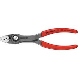 Knipex TwinGrip® Front- und Seitengreifzange, mit rutschhemmendem Kunststoff überzogen, grau atramentiert, 154mm Nr. 82 01 150 SB
