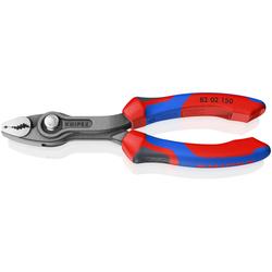 Knipex TwinGrip® Front- und Seitengreifzange mit Comfort-Griffen grau atramentiert 150 mm Nr. 82 02 150 SB