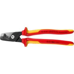 Knipex StepCut® XL Kabelschere mit Stufenschnitt isolierender Mehrkomponenten-Griff, VDE-geprüft brüniert 225 mm Nr. 95 18 225 SB