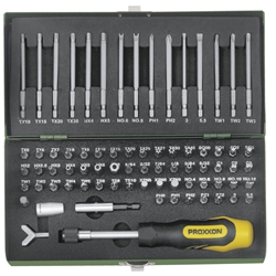 Proxxon Super-Sicherheits- und Spezialbitsatz, 1/4 Zoll (75-teilig), entspricht DIN-ISO Nr. 23107