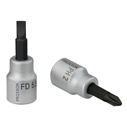 Proxxon 3/8 Zoll Schlitzschrauben-Einsatz, FD 4mm, 50mm lang, entspricht DIN-ISO Nr. 23591