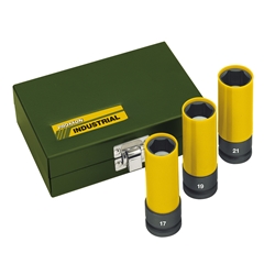 Proxxon IMPACT Steckschlüsselsatz 1/2 Zoll, 85mm lang (3-teilig-17, 19, 21mm), entspricht DIN-ISO Nr. 23938