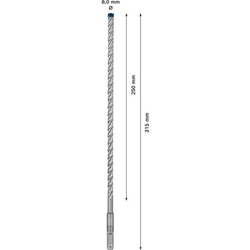 Bosch EXPERT SDS plus-7X Hammerbohrer, 8x250x315mm, für Bohrhämmer Nr. 2608900091