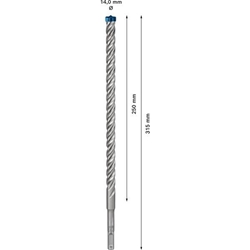 Bosch EXPERT SDS plus-7X Hammerbohrer, 14x250x315mm, für Bohrhämmer Nr. 2608900122