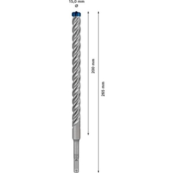 Bosch EXPERT SDS plus-7X Hammerbohrer, 15x200x265mm, für Bohrhämmer Nr. 2608900128
