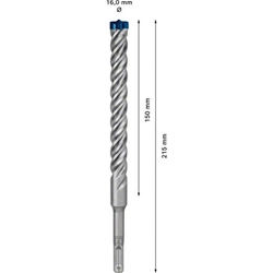 Bosch EXPERT SDS plus-7X Hammerbohrer, 16x150x215mm, für Bohrhämmer Nr. 2608900130