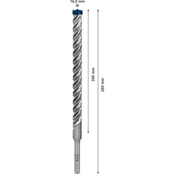 Bosch EXPERT SDS plus-7X Hammerbohrer, 16x200x265mm, für Bohrhämmer Nr. 2608900131