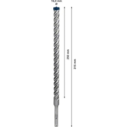Bosch EXPERT SDS plus-7X Hammerbohrer, 16x250x315mm, für Bohrhämmer Nr. 2608900132