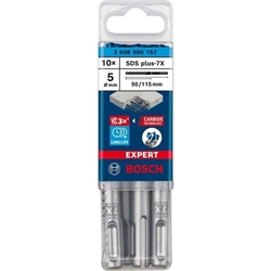 Bosch EXPERT SDS plus-7X Hammerbohrer, 5x50x115mm, 10er-Pack Nr. 2608900157