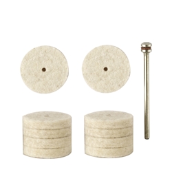Proxxon Filzscheiben, Ø 22mm, 10 Stück + 1 Träger Nr. 28798
