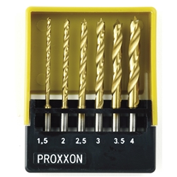 Proxxon HSS Spiralbohrersatz mit Zentrierspitze, 1,5 bis 4mm (6-teilig) Nr. 28876