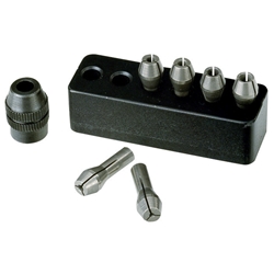 Proxxon MICROMOT-Stahlspannzangen, 6 Stück von 1 bis 3,2mm, mit Halter Nr. 28940
