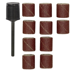 Proxxon Schleifbänder Ø 14mm, 10 Stück Korn 120, mit Schleifzylinder Nr. 28978