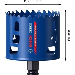 Bosch EXPERT Tough Material Lochsäge, 76x60mm, für Dreh- und Schlagbohrer Nr. 2608900436