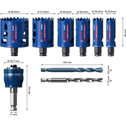 Bosch EXPERT Tough Material Lochsäge-Set, 22/25/35/40/51/68mm, 9-tlg. Nr. 2608900446
