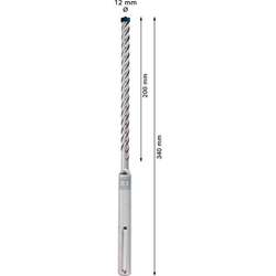 Bosch EXPERT SDS max-8X Hammerbohrer, 12x200x340mm, für Bohrhämmer Nr. 2608900201